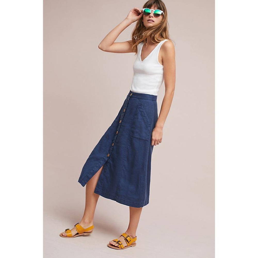 Anthropologie Riverine Midi Skirt